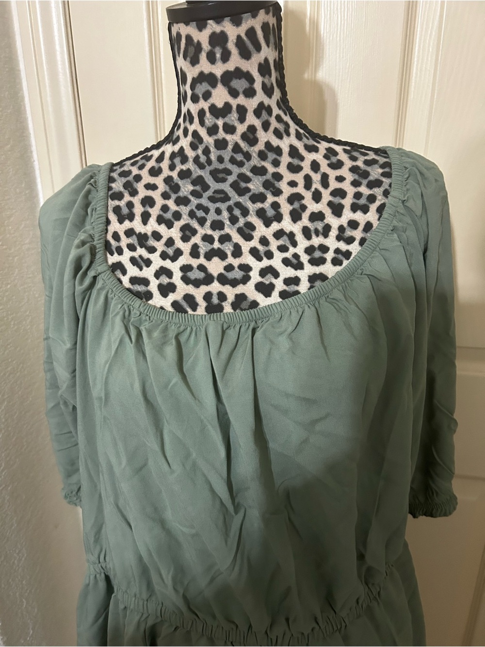 torrid Sage Green Midi Dress with Elastic Waist - Picture 2 of 9